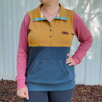 Women's Colorful Half-Snap Sweater