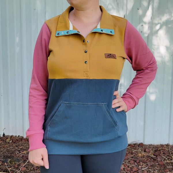 Women's Colorful Half-Snap Sweater