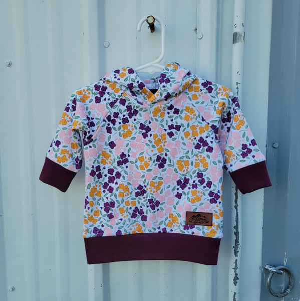 Baby Purple Floral Hoodies