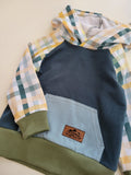 Kids Blue/Green Plaid Hoodie