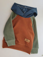 Kids Colorful Hoodie - Blue/Green/Cinnamon