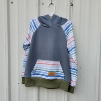 Kids Hoodie - Dusty Blue Stripe