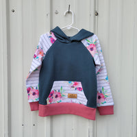 Kids Hoodie - Blue/Pink Floral