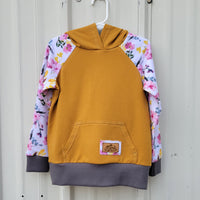 Kids Hoodie - Gold/Magenta Floral