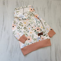 Kids Peach Floral Hoodie