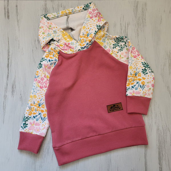 Kids Pink Floral Hoodie