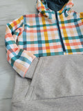 Kids Gray/Plaid Half Zip