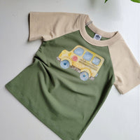 Kids Green Trucks Tshirt - Organic American made Cotton