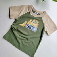 Kids Green Trucks Tshirt - Organic American made Cotton