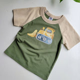 Kids Green Trucks Tshirt - Organic American made Cotton