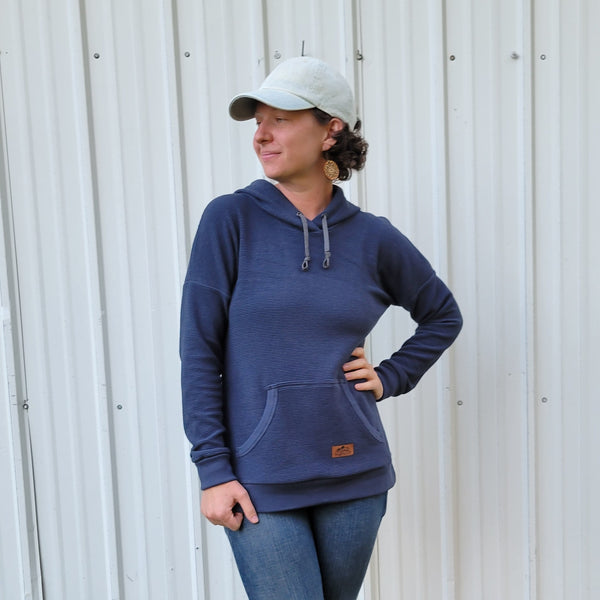 Women's Thermal Hoodie Dark Denim