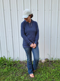 Women's Thermal Hoodie Dark Denim