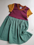 Colorful Girls Dresses -Blue, Rust, Gold, Green - Organic American made Cotton