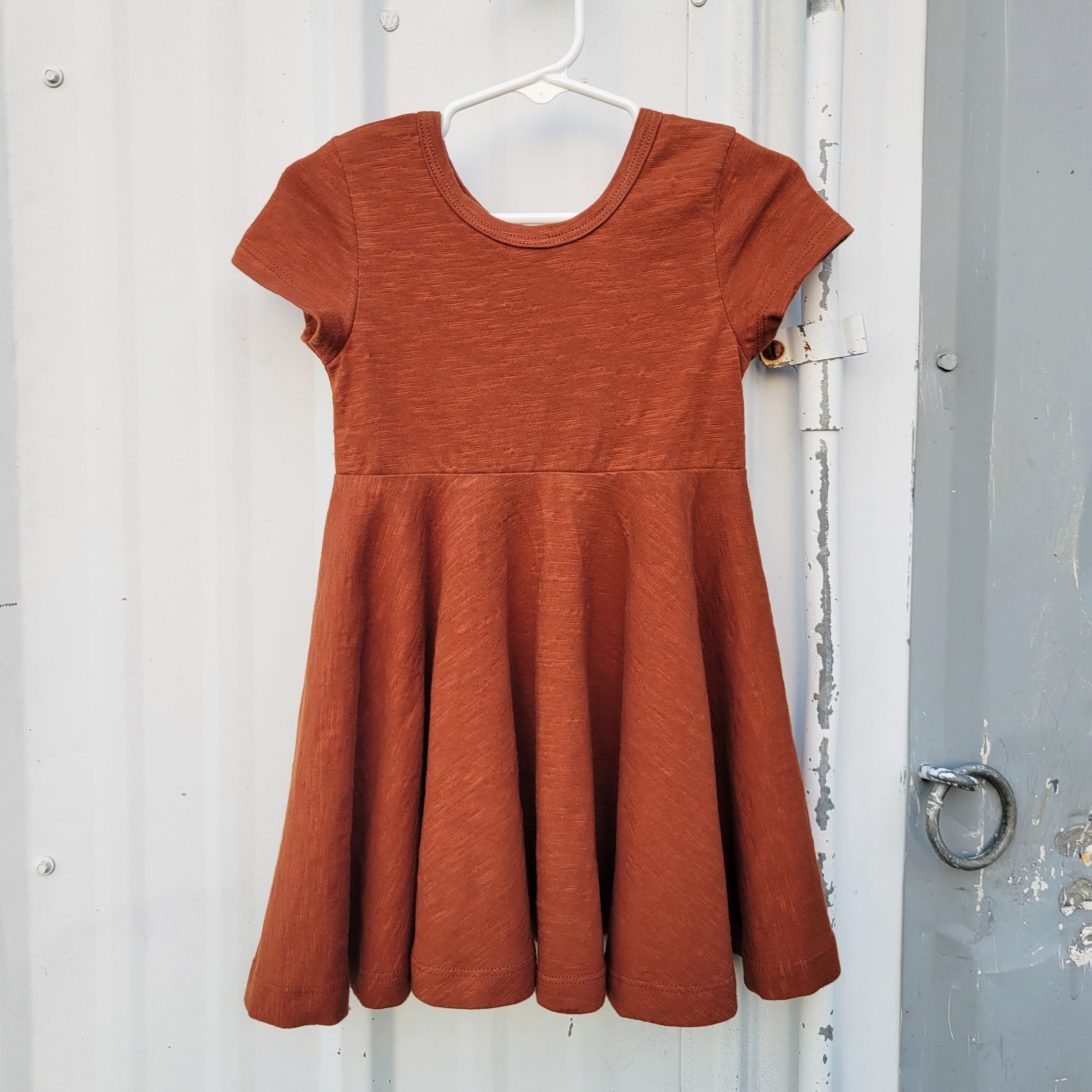 Girls Cinnamon Slub Dresses - Organic American Made Cotton