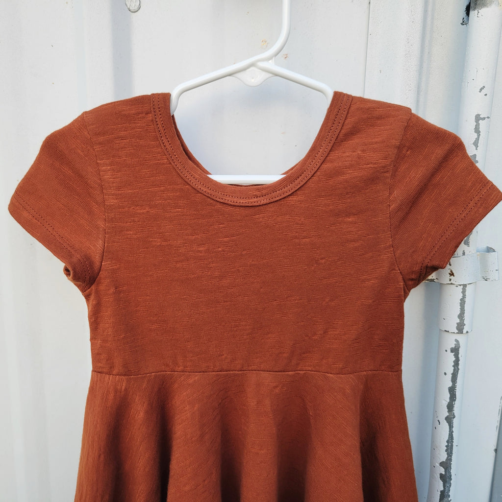 Girls Cinnamon Slub Dresses - Organic American Made Cotton
