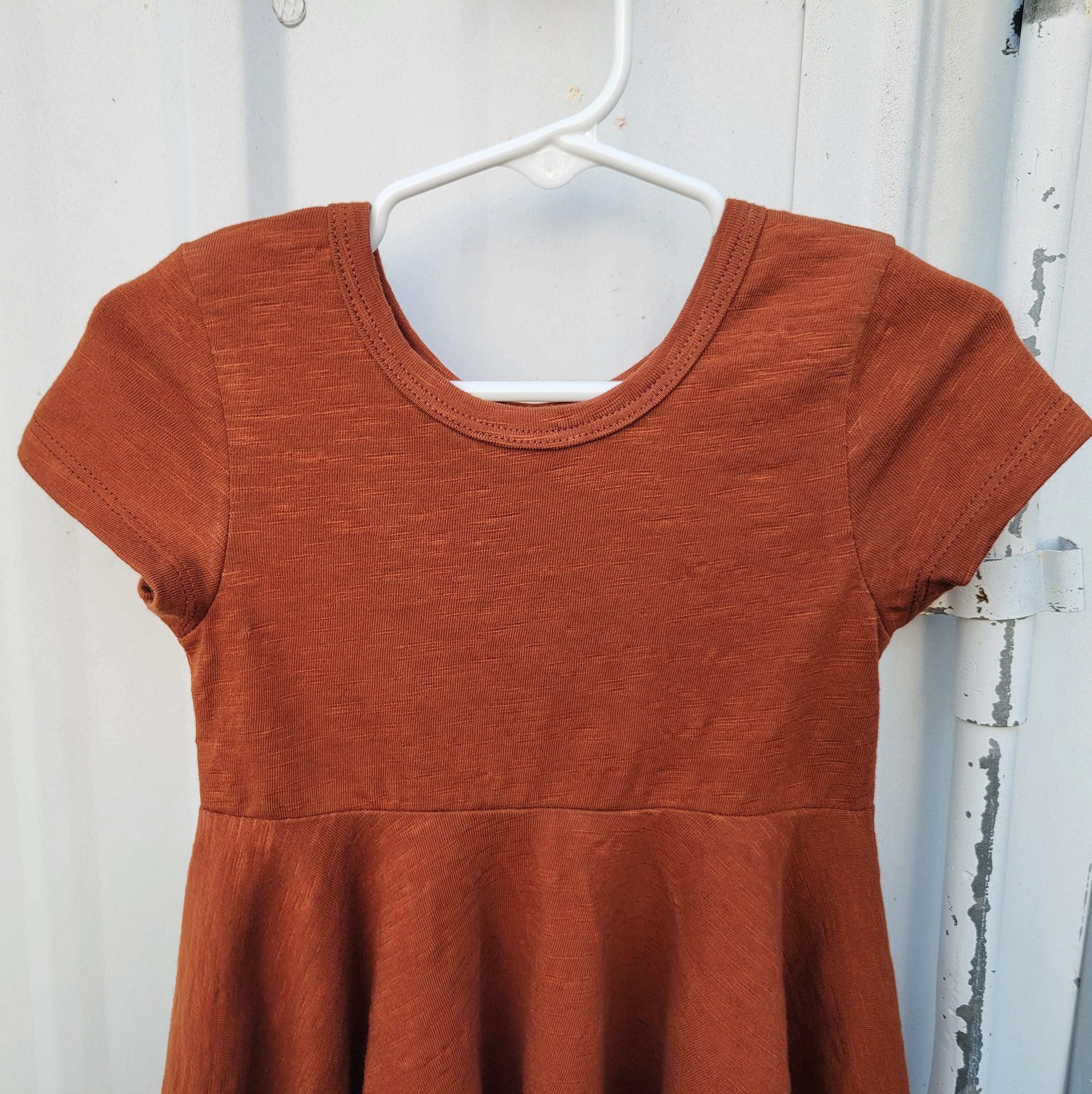 Girls Cinnamon Slub Dresses - Organic American Made Cotton