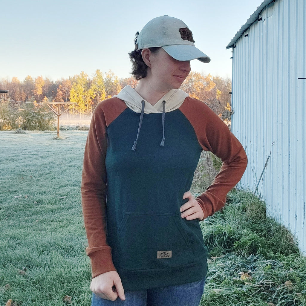 Women's Pine/Cinnamon/Cream Colorblock Hoodie