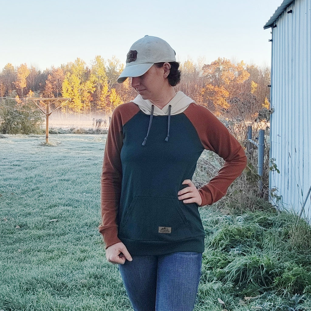 Women's Pine/Cinnamon/Cream Colorblock Hoodie