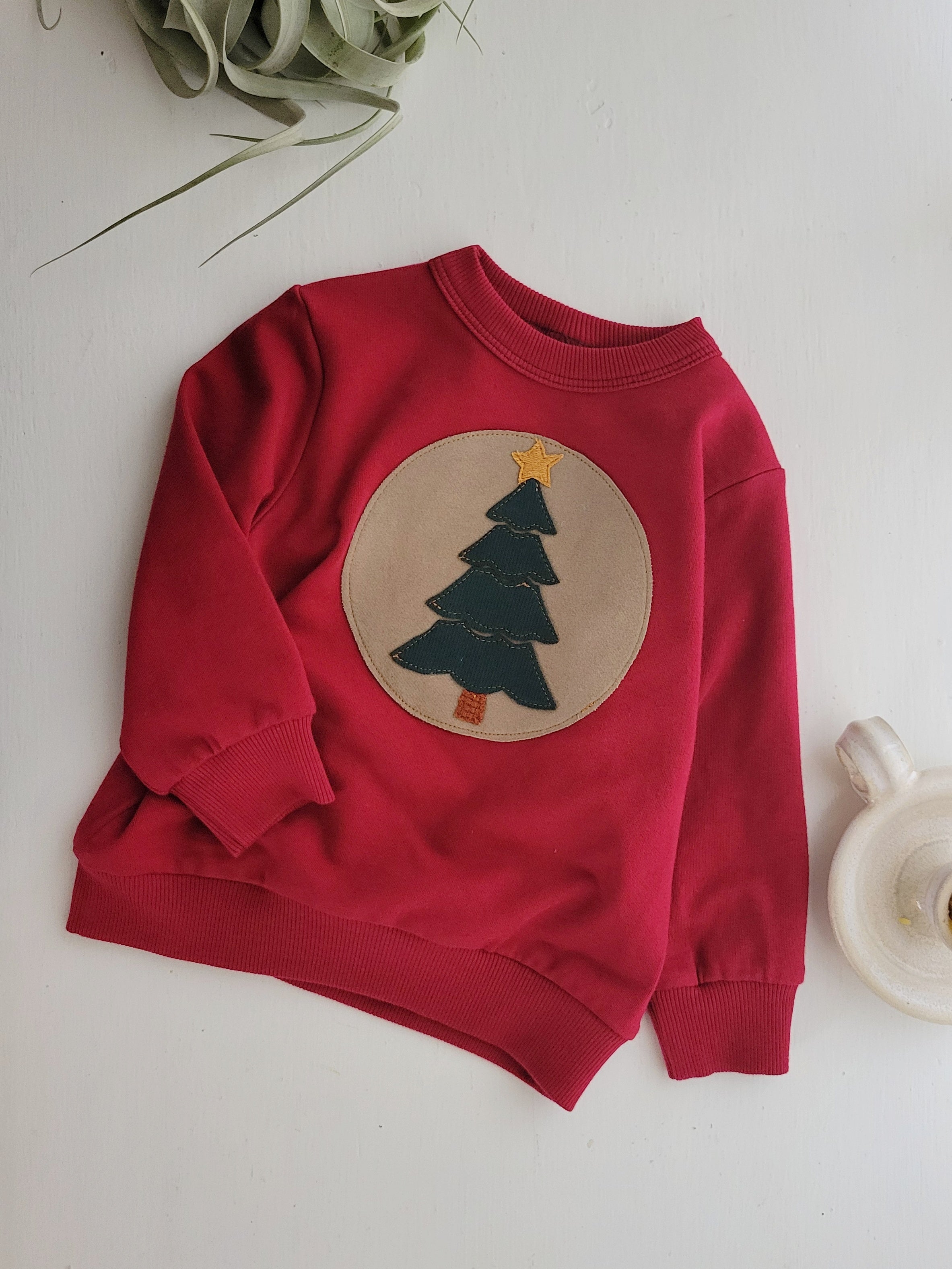 Kids Christmas Pullover - Scarlet Red - Organic American Made Cotton