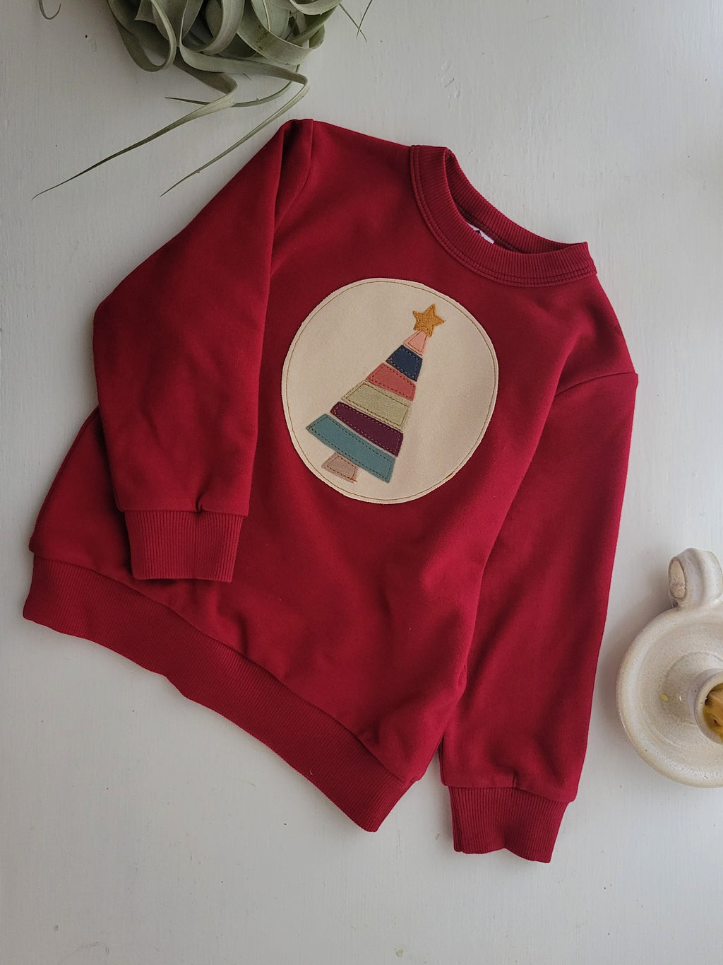 Kids Christmas Pullover - Scarlet Red - Organic American Made Cotton