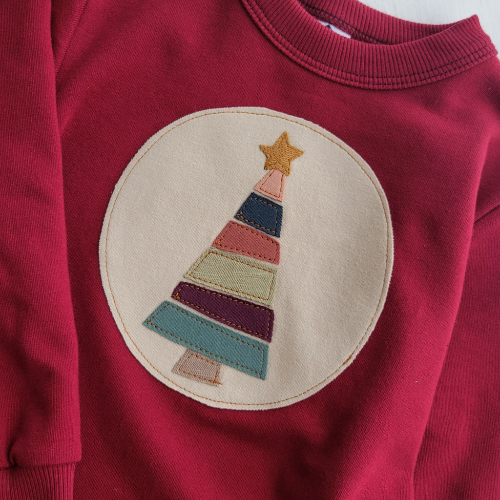 Kids Christmas Pullover - Scarlet Red - Organic American Made Cotton