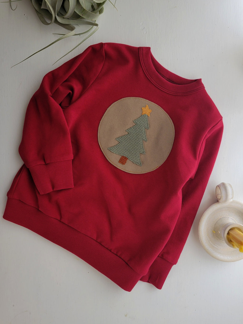 Kids Christmas Pullover - Scarlet Red - Organic American Made Cotton