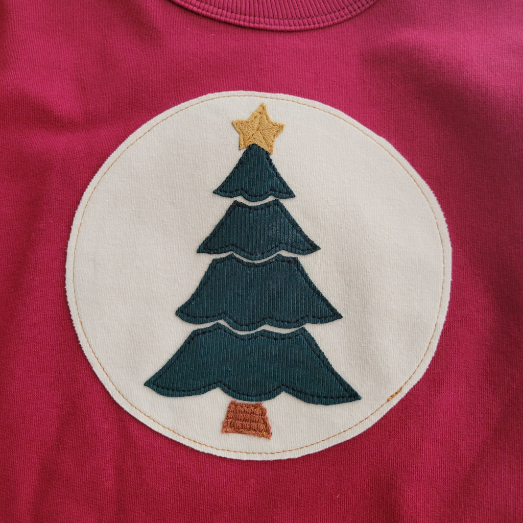 Kids Christmas Pullover - Scarlet Red - Organic American Made Cotton