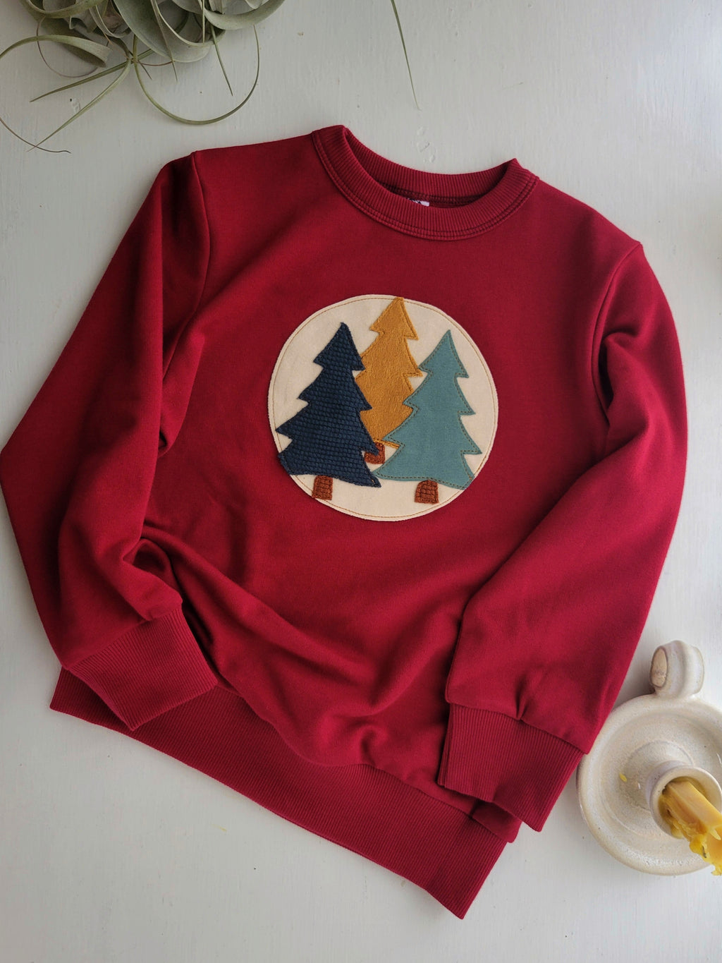 Kids Christmas Pullover - Scarlet Red - Organic American Made Cotton