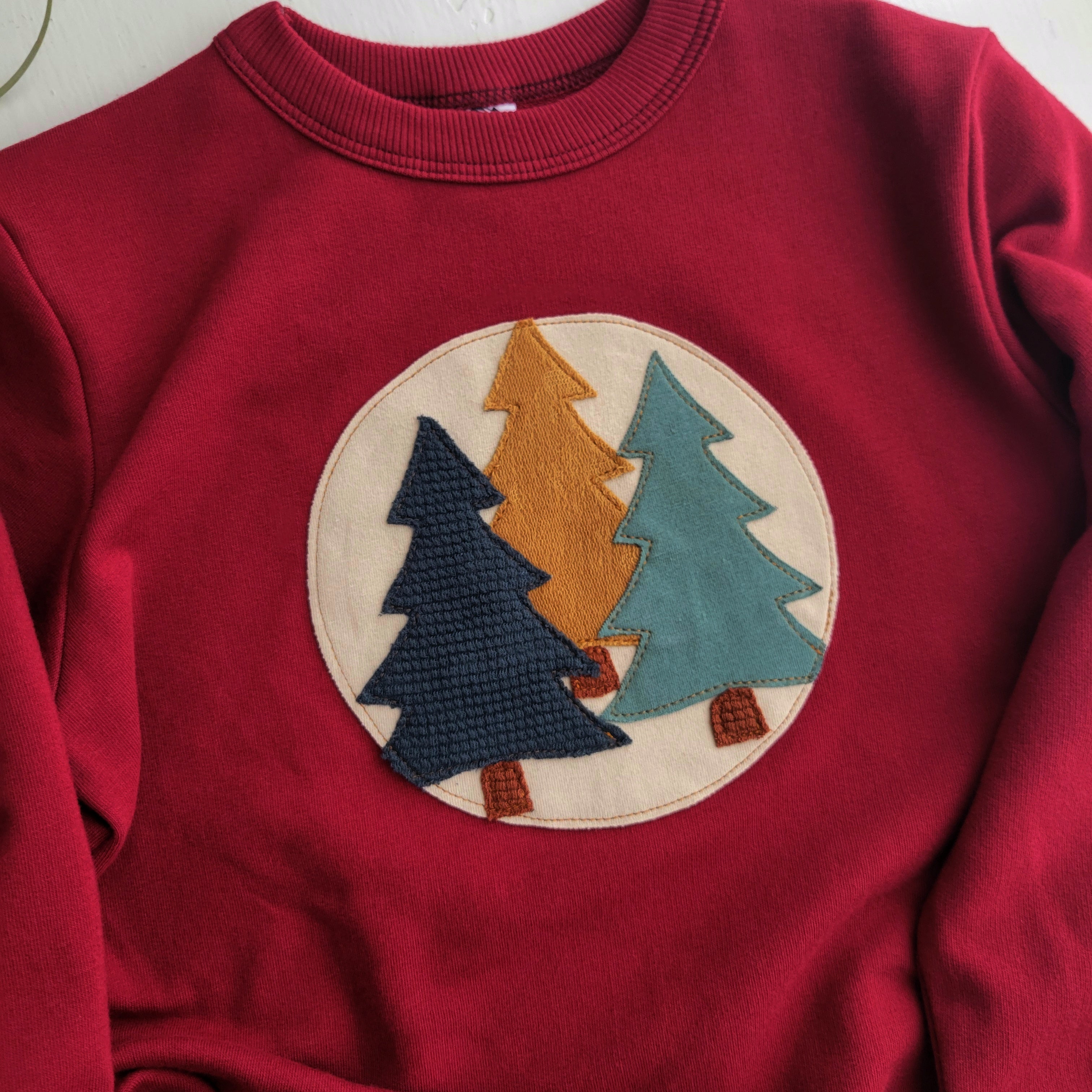 Kids Christmas Pullover - Scarlet Red - Organic American Made Cotton