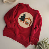 Kids Christmas Pullover - Scarlet Red - Organic American Made Cotton