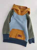 Kids Colorful Hoodie- Light Blue, Green, Yellow