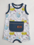 Baby/Toddler Tank Romper - Road Map
