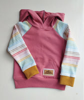 Kids Pink Rainbow Hoodie