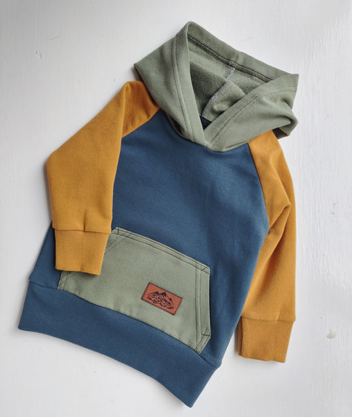 Kids Colorful Hoodie - Blue/Green/Gold