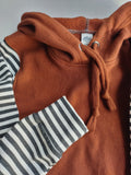 Women's Cotton Fleece Hoodie, Stripe/Cinnamon