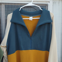 Women's Half-Zip Sweatshirt - Blue, Gold