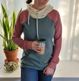 Women's Colorblock Hoodies - Cloud, Fig, Northwoods