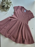 Girls Slub Dresses - Mauve Pink- Organic American Made Cotton