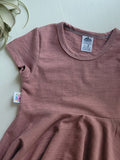 Girls Slub Dresses - Mauve Pink- Organic American Made Cotton