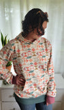 Adult Quilt Print Cotton Fleece Hoodie