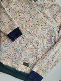 Adult Blue/Green Floral Cotton Fleece Hoodie