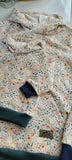 Kids Blue/Green Floral Cotton Fleece Hoodie