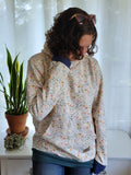 Adult Blue/Green Floral Cotton Fleece Hoodie