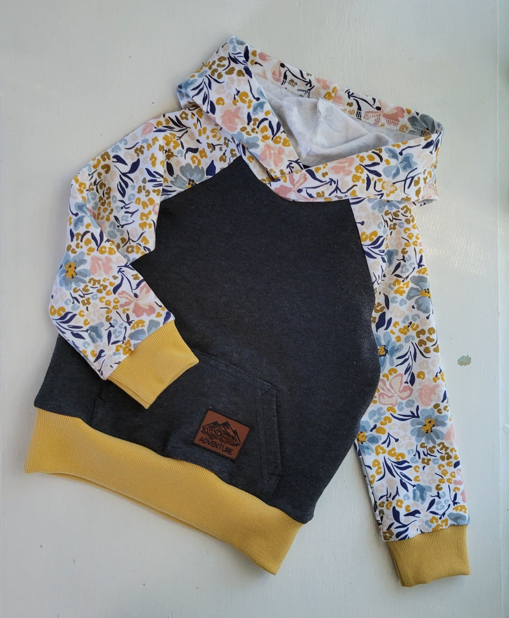 Kids Blue/Gold Floral Hoodie
