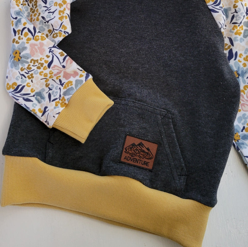 Kids Blue/Gold Floral Hoodie