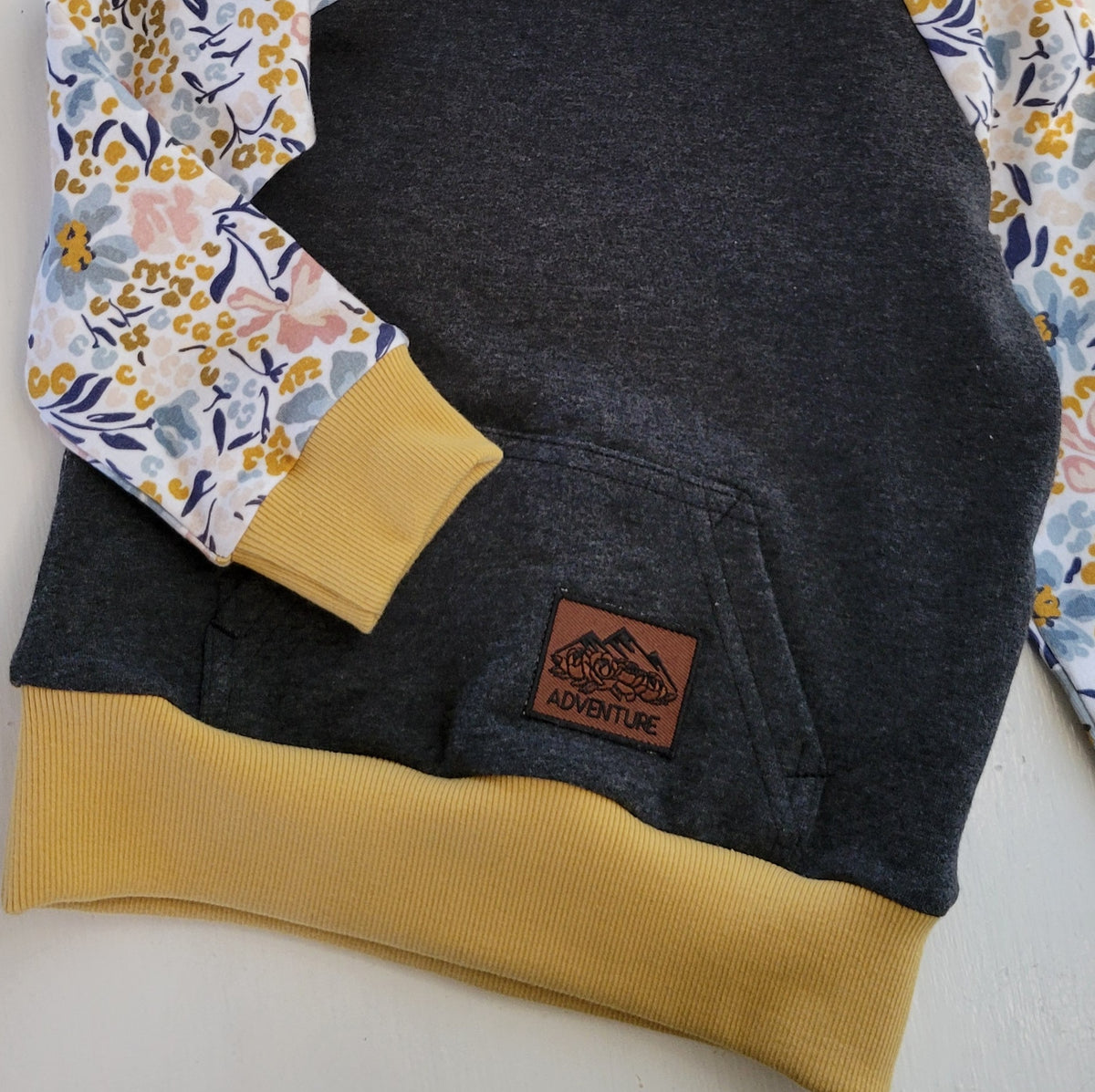 Kids Blue/Gold Floral Hoodie