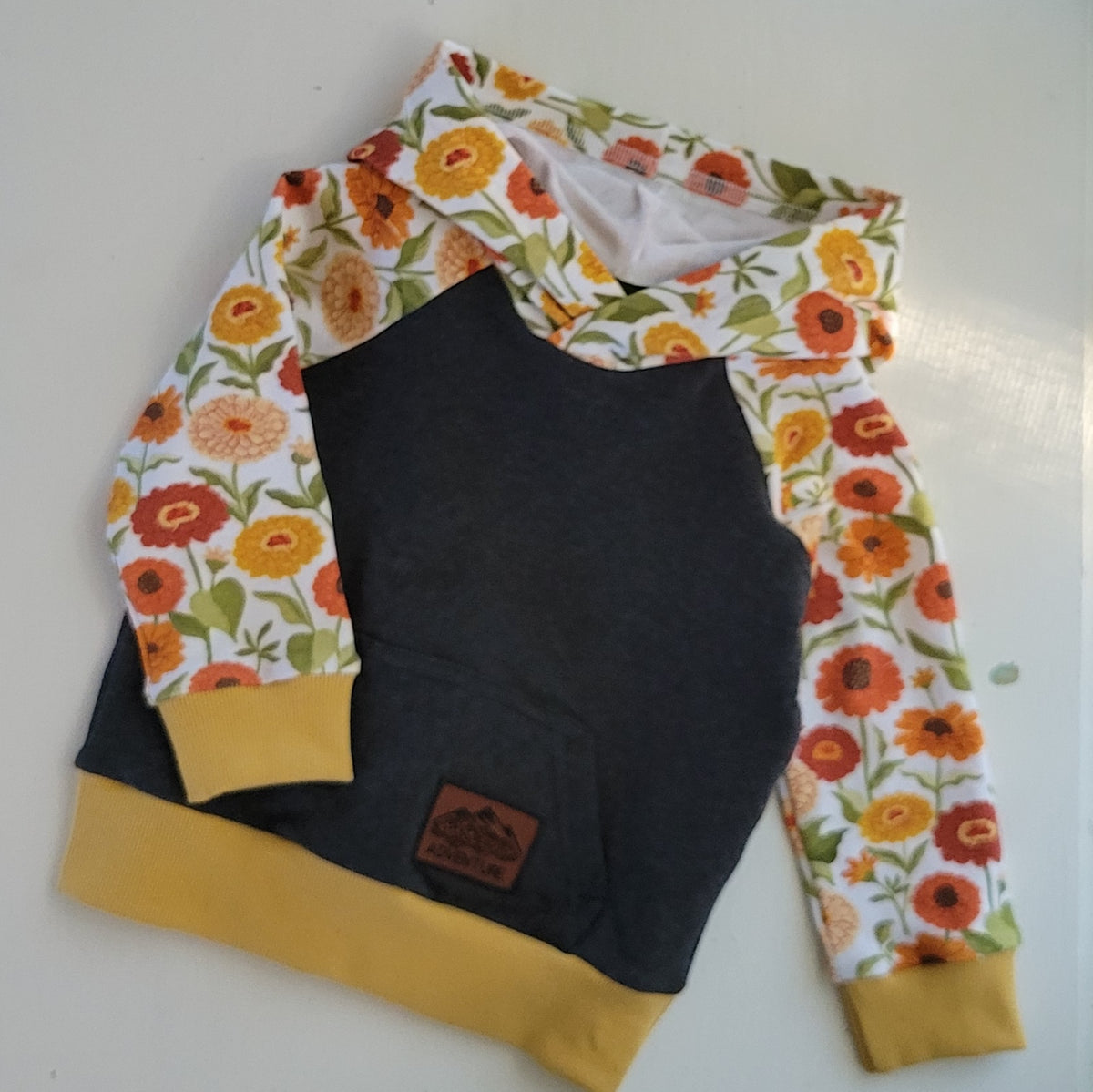 Kids Marigold Floral Hoodie