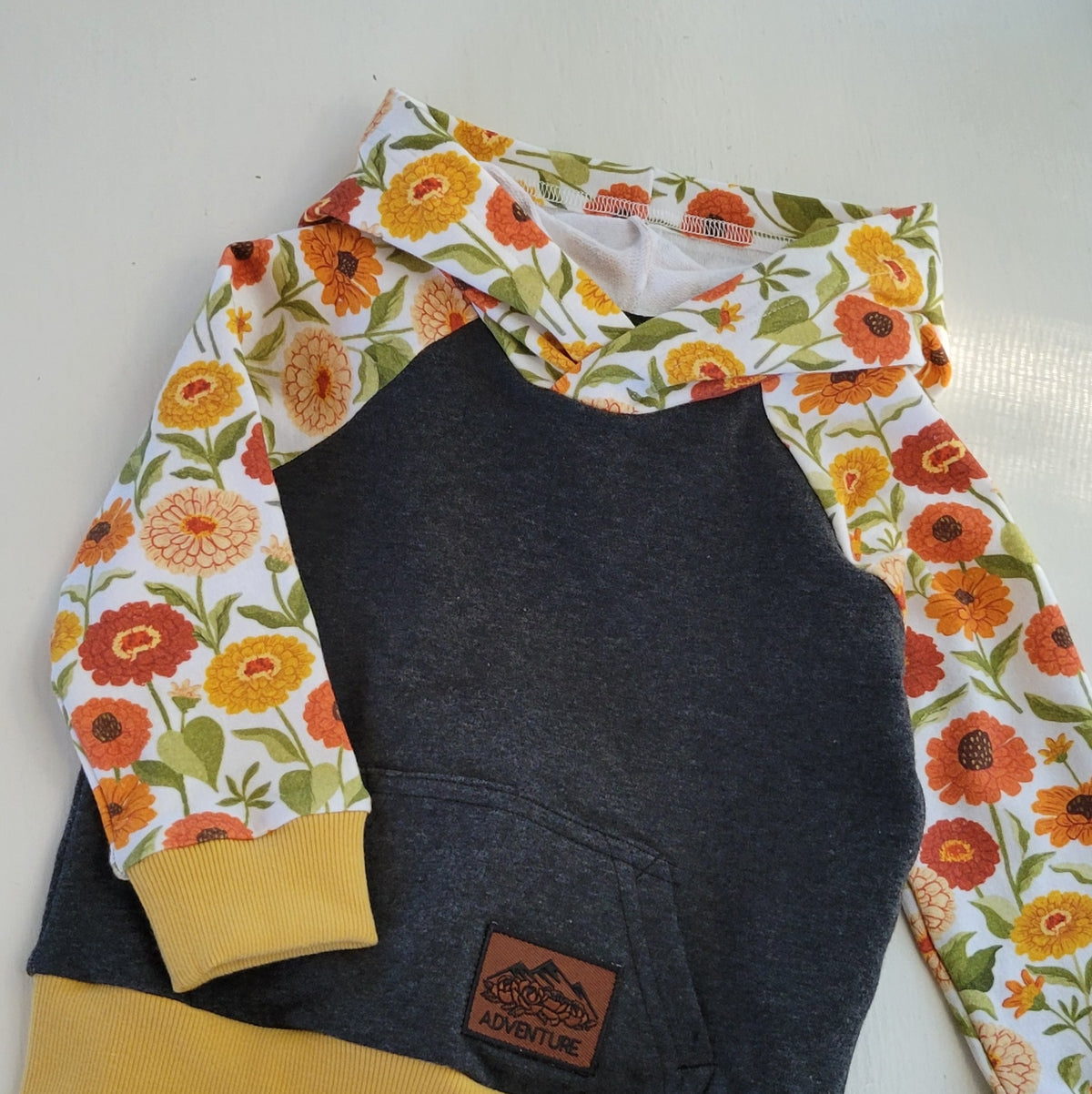 Kids Marigold Floral Hoodie
