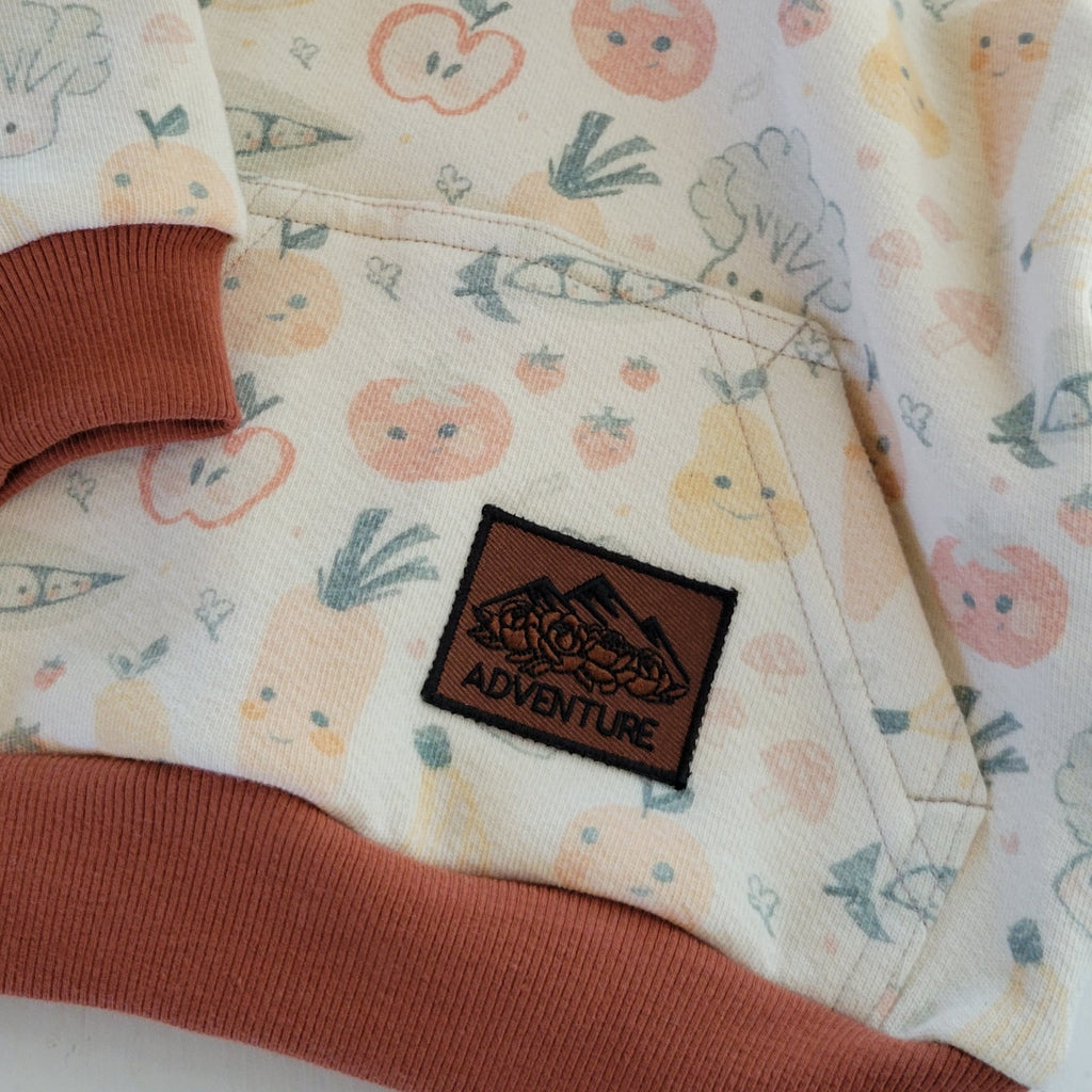 Kids Happy Veggies Cotton Fleece Hoodie
