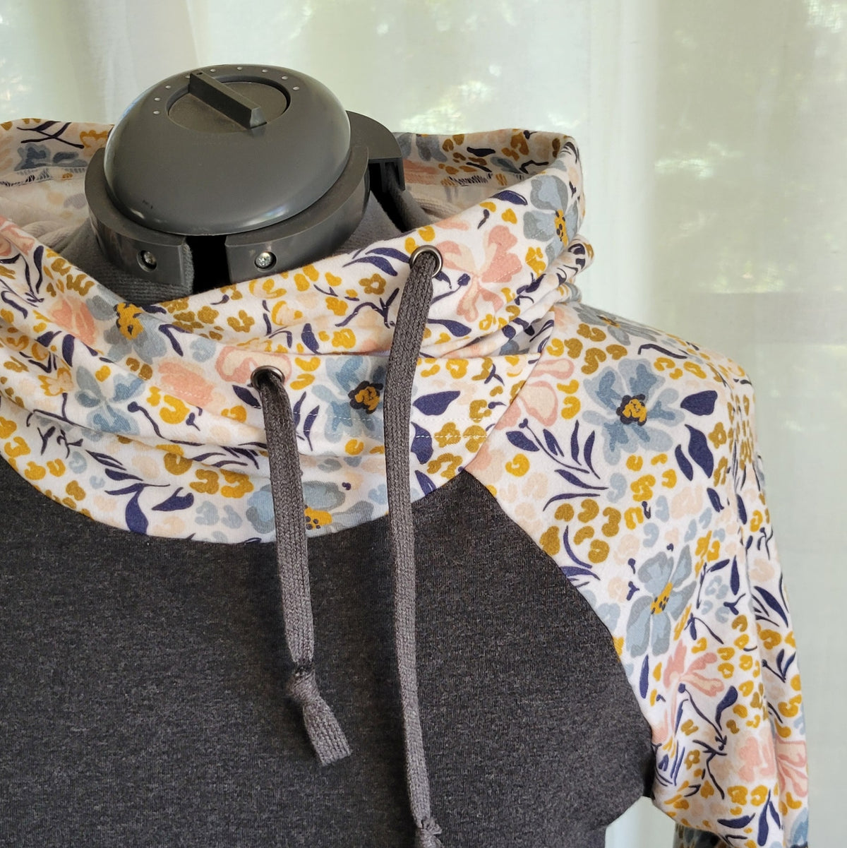 Women's Blue/Gold Floral Hoodie